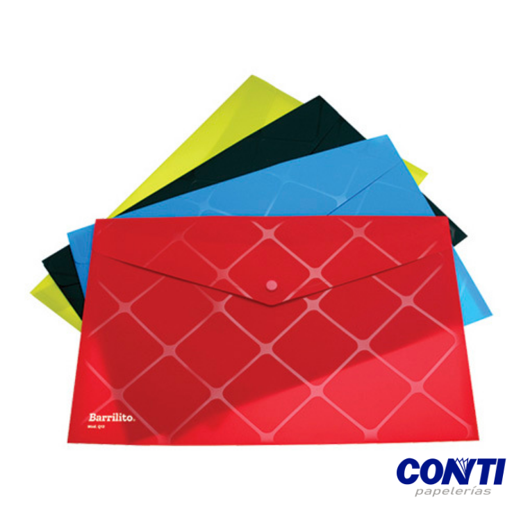 Sobre con broche horizontal Plástico Barrilito Oficio Multicolor Q13