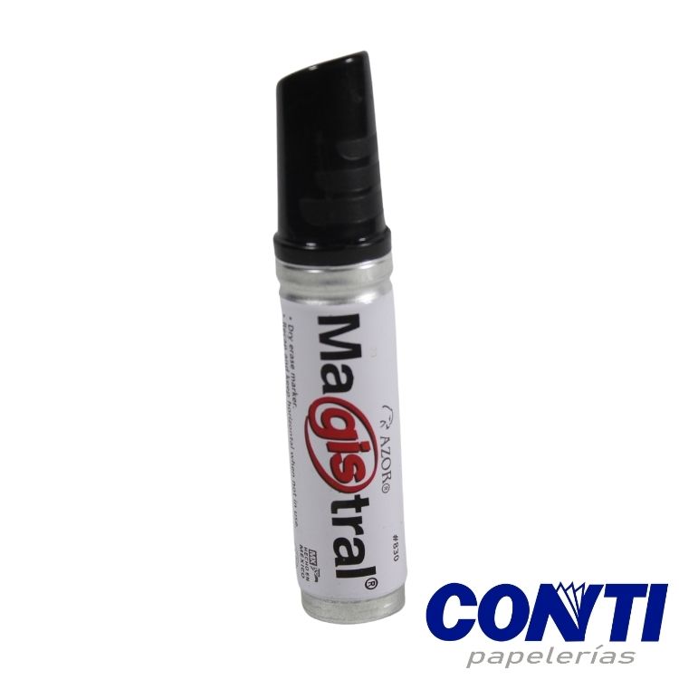 Marcador pizarrón punta cincel Aluminio Magistral Azor 6mm Negro 830