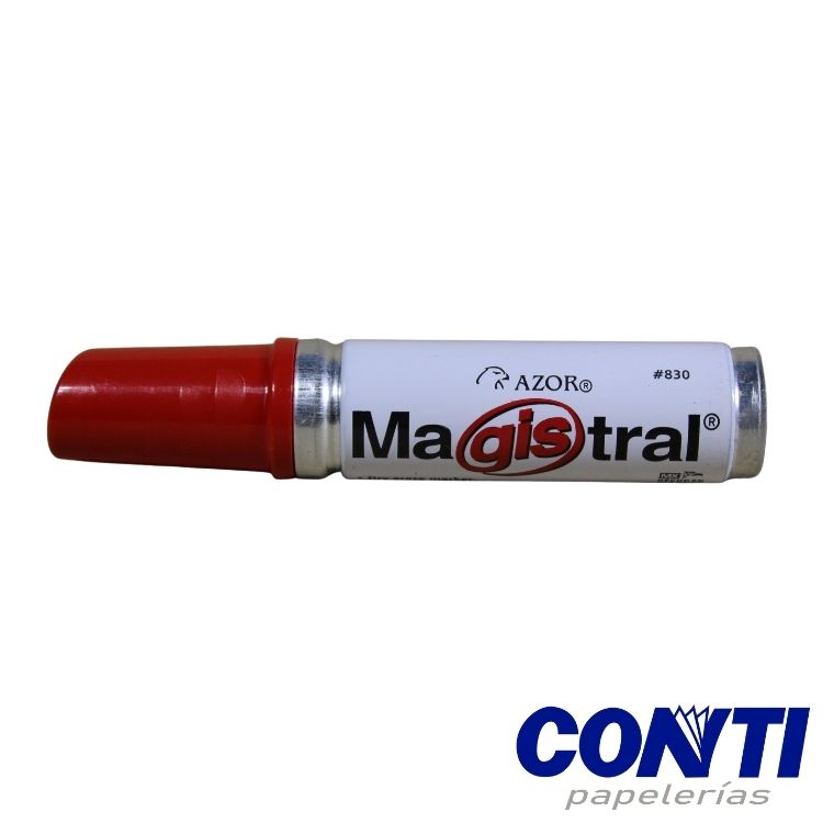 Marcador pizarrón punta cincel Aluminio Magistral Azor 6mm Rojo 830