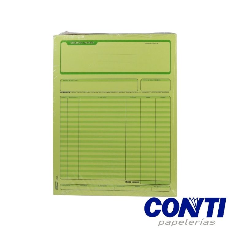 Póliza cheques Printaform Carta 1013