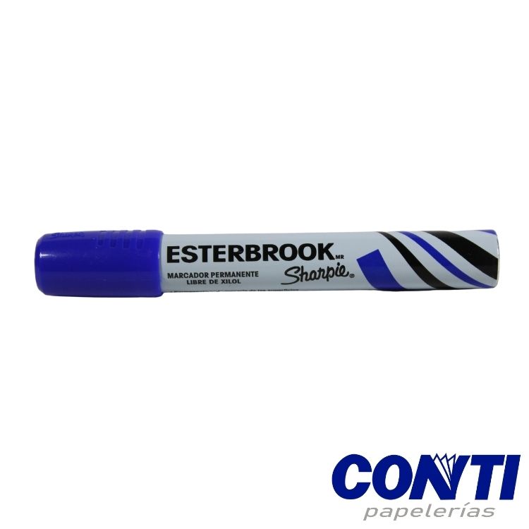 Marcador permanente punta cincel Esterbrook Sharpie Azul C/1 M12500119024