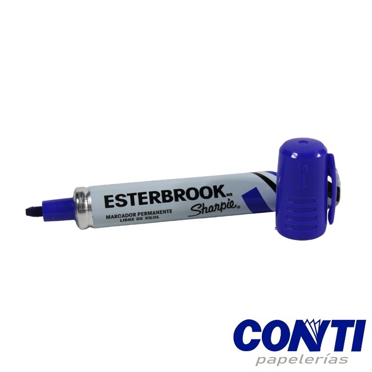 Marcador permanente punta cincel Esterbrook Sharpie Azul C/1 M12500119024