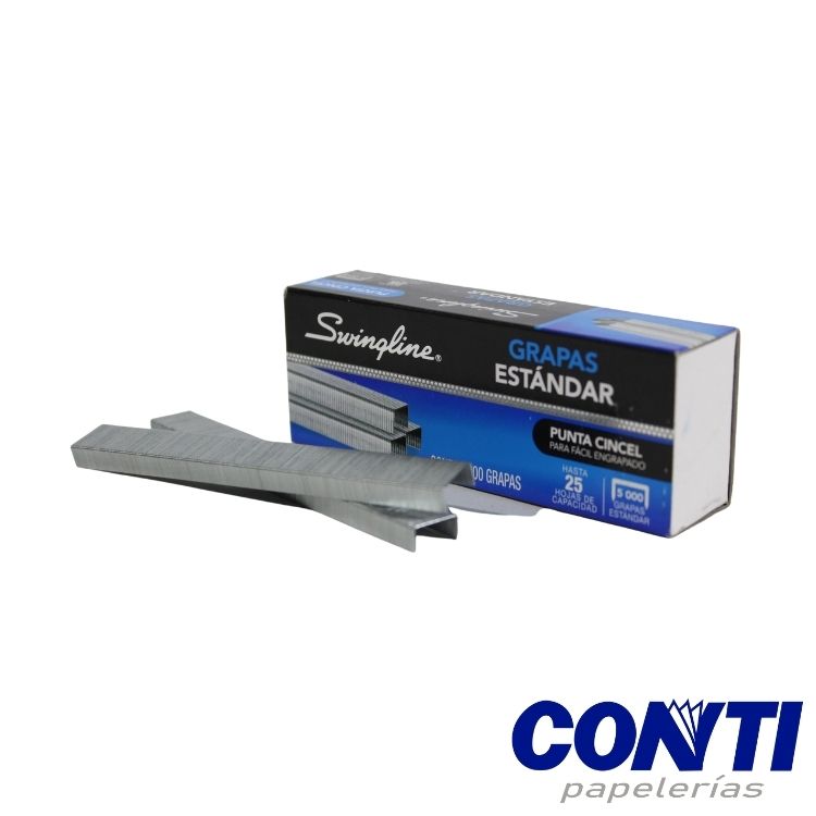 [3] Grapa punta cincel Estándar Swingline 25 hojas C/5000 P6246