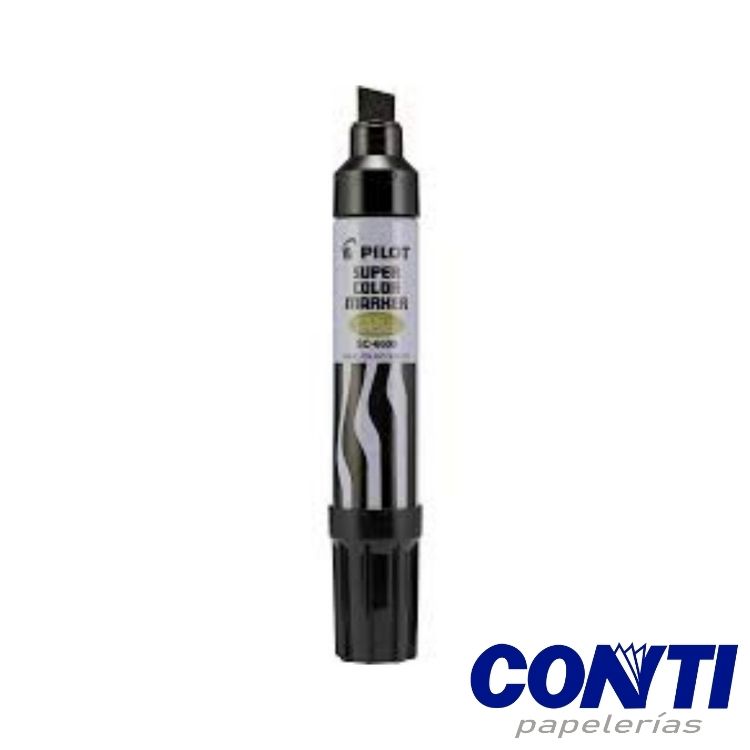 [4] Marcador permanente punta cincel Pilot Jumbo Negro 43100