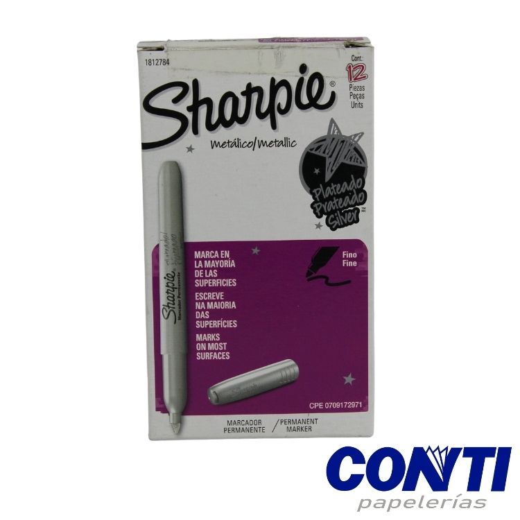 Marcador permanente fino Sharpie Plata metalico C/1 1812784