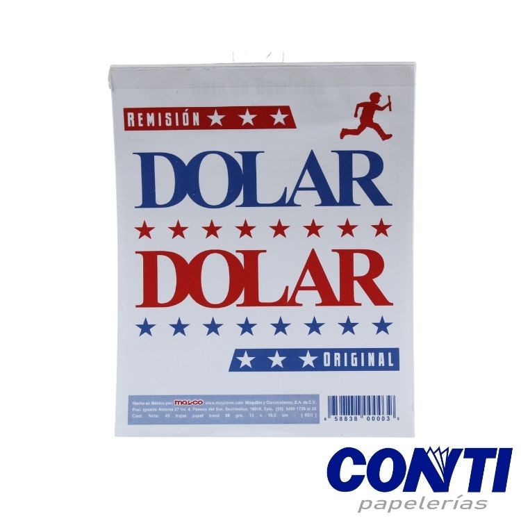 Remisión Original Dolar Esquela 13.0x16.5cm 45 hojas Rd3