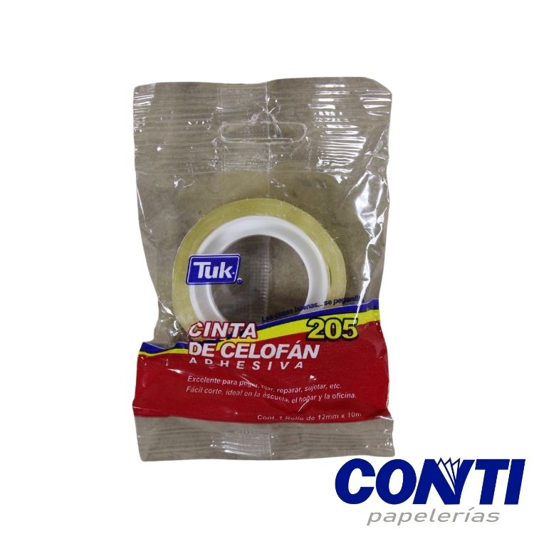 Cinta adhesiva Celofan Tuk 12mmx10m Transparente 205