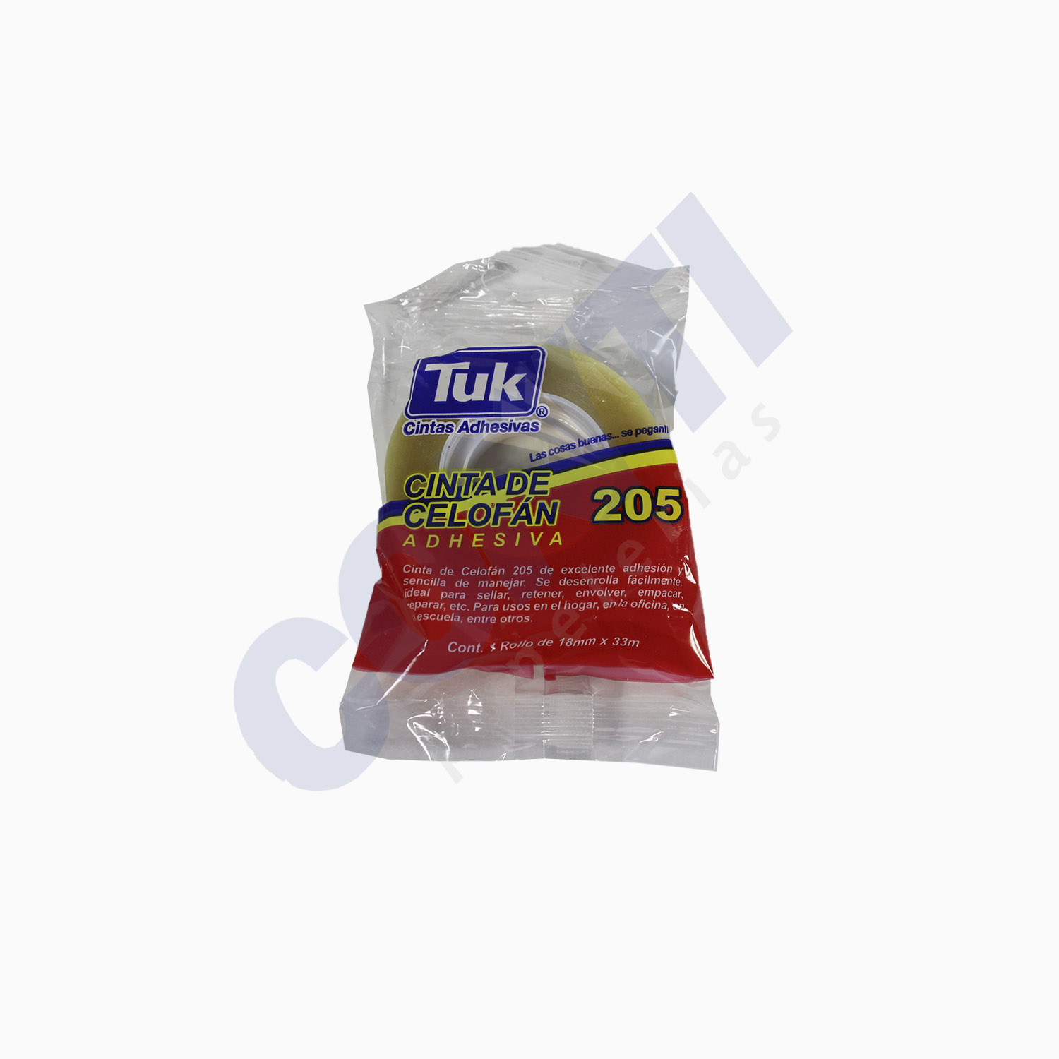 Cinta adhesiva Celofan Tuk 18mmx33m Transparente 205