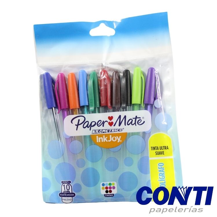 Bolígrafo punta media Kilometrico 100 Paper Mate 1 mm Multicolor C/10 La8235