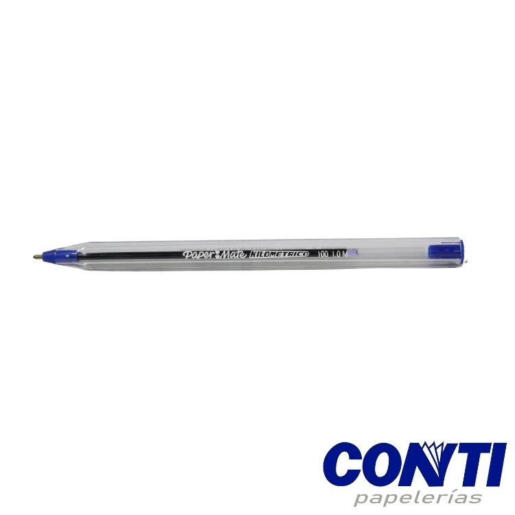 [3] Bolígrafo punta media Kilometrico 100 Paper Mate 1 mm Azul La3531