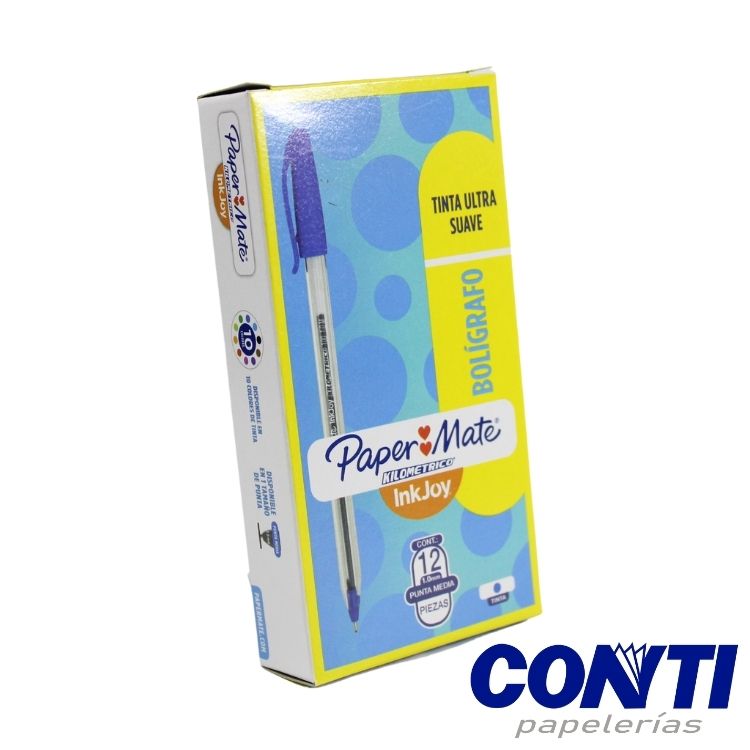 [8] Bolígrafo punta media Kilometrico 100 Paper Mate 1 mm Azul La3531