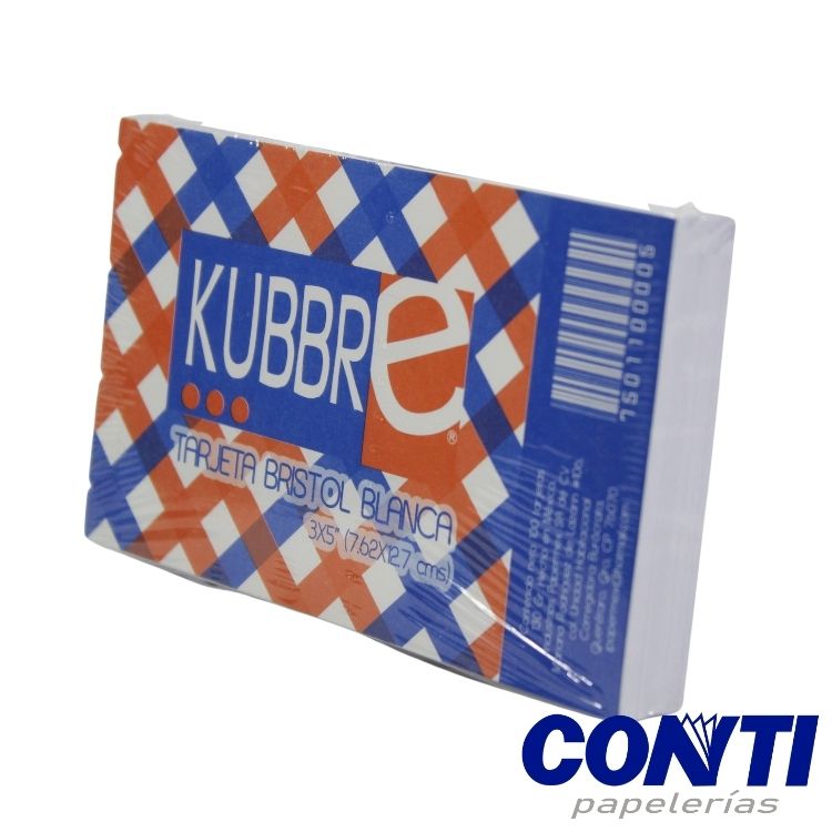 [4] Tarjeta bibliográfica Kubbre 3x5'' Blanca C/100