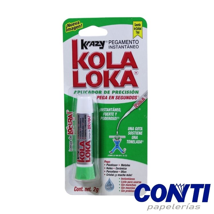 Pegamento instantáneo Krazy tradicional Kola loka Tubo 2grs Transparente