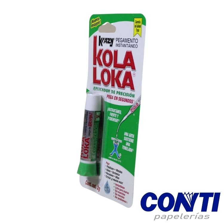 [3] Pegamento instantáneo Krazy tradicional Kola loka Tubo 2grs Transparente
