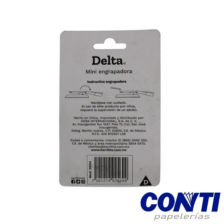 Engrapadora mini Delta 20 hojas Multicolor De04