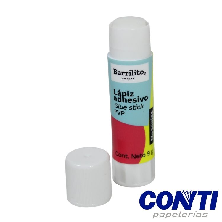 [3] Lápiz adhesivo escolar Barrilito 9g Blanco C/1 9gch