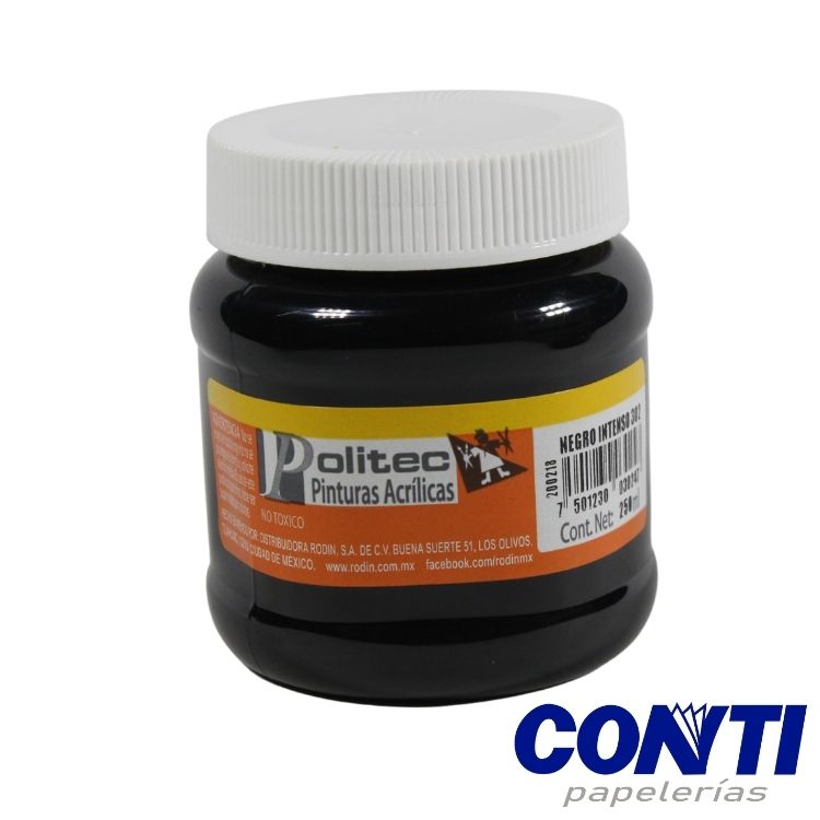 Pintura acrílica Politec 250mls Negro Intenso