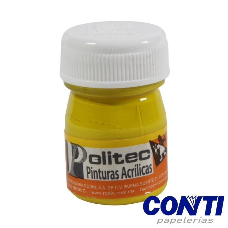 Pintura acrílica Politec 15ml/20mls Amarillo medio 318