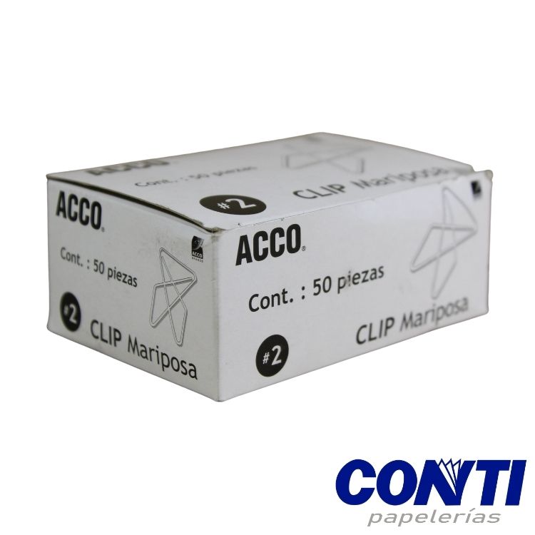 Clip mariposa Acco No 2 150 hojas C/50 P1720
