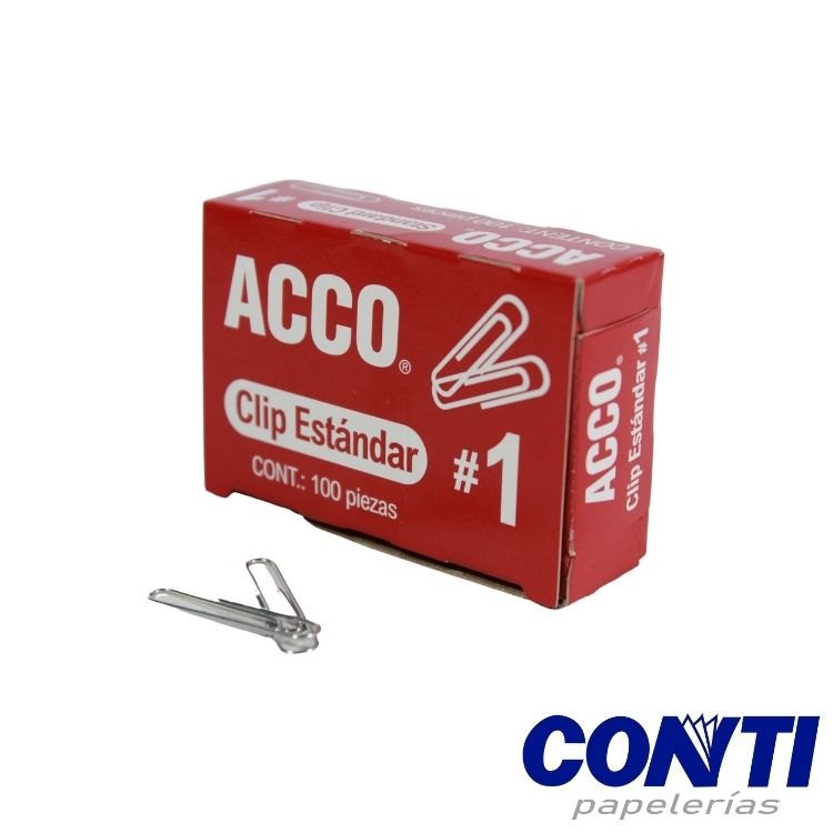 [3] Clip estándar Acco No 1 25 hojas C/100 P1650