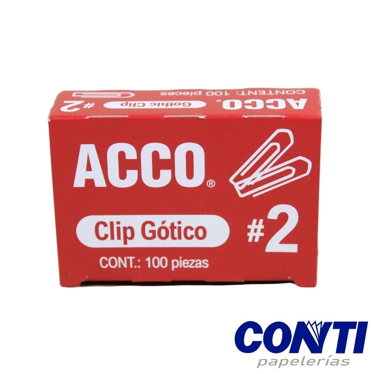 Clip estándar Acco No 2 20 hojas C/100 P1660