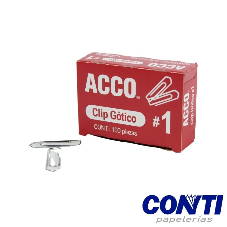 Clip gótico Cuadrado Acco No 1 25 hojas C/100 P1680