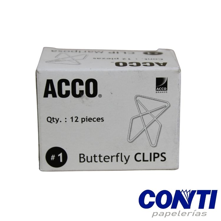 Clip mariposa Acco No 1 150 hojas C/12 P1710