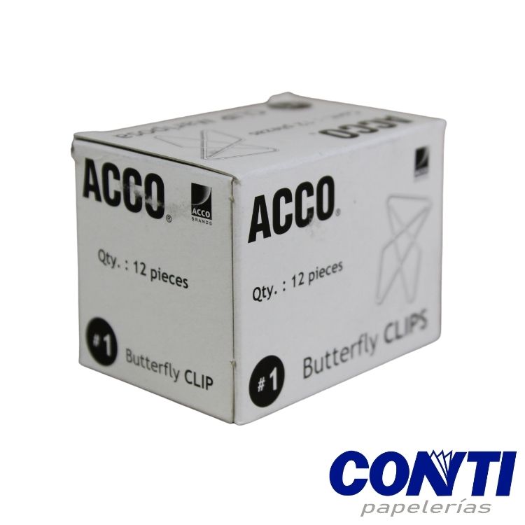 Clip mariposa Acco No 1 150 hojas C/12 P1710