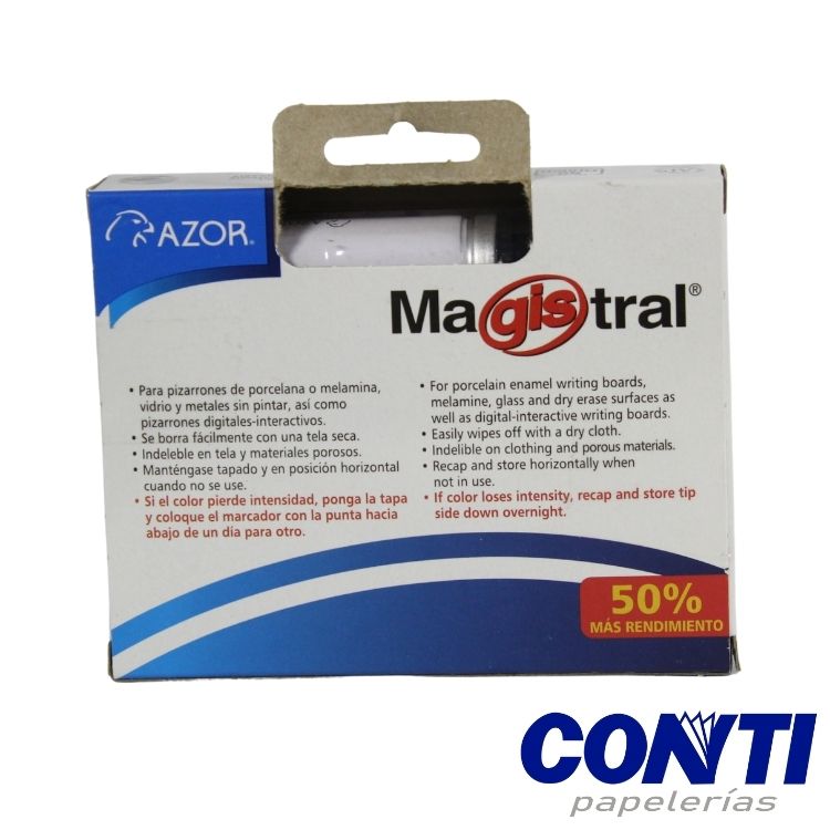 Marcador pizarrón punta cincel Magistral Azor 6mm Multicolor C/4 830-4