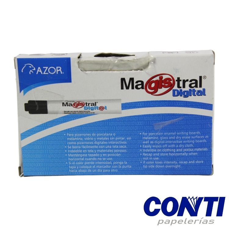 Marcador pizarrón punta cincel Magistral digital Azor 6mm Multicolor C/4 8384