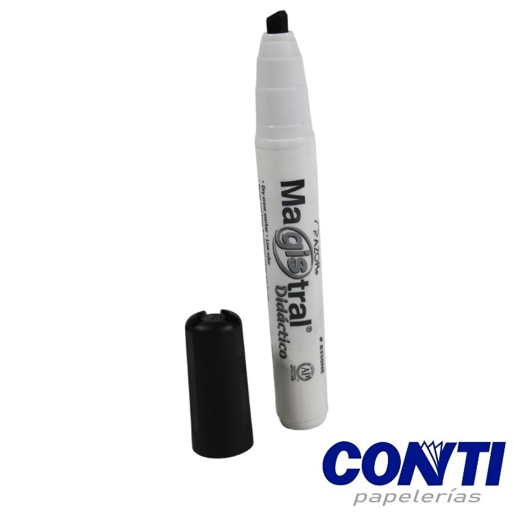 Marcador pizarrón fino Magistral didáctico Azor 2mm Negro 84001