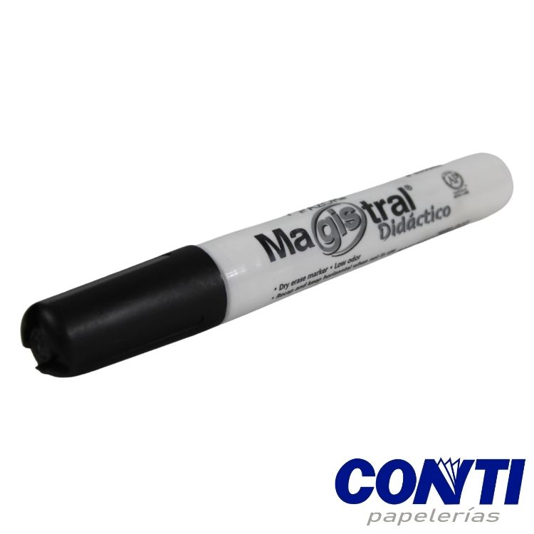 [3] Marcador pizarrón fino Magistral didáctico Azor 2mm Negro 84001