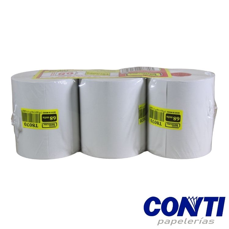 Rollo papel térmico Printaform 80mmx68m Blanco T8070