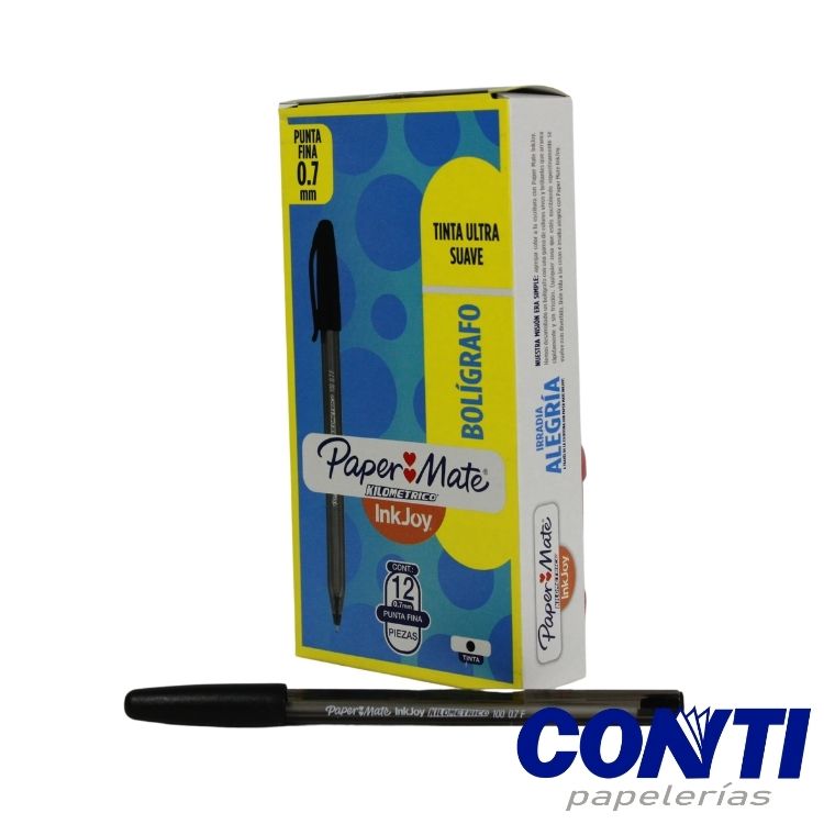 Bolígrafo punta fina Kilometrico Paper Mate 0.7mm Negro 1903810