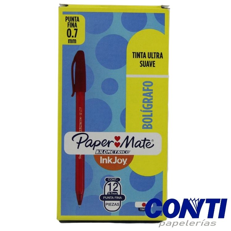 [6] Bolígrafo punta fina Kilometrico Paper Mate 0.7mm Rojo 1903862