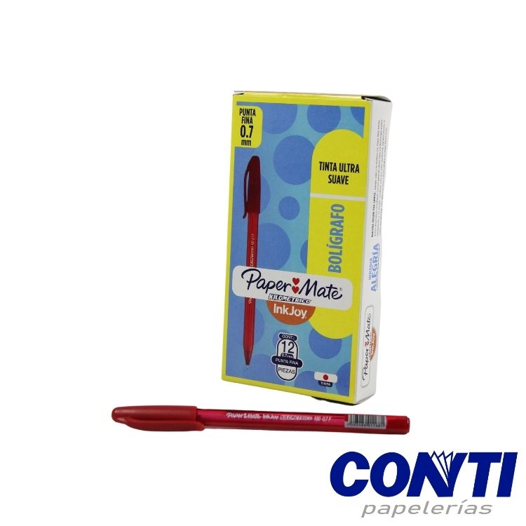 Bolígrafo punta fina Kilometrico Paper Mate 0.7mm Rojo 1903862
