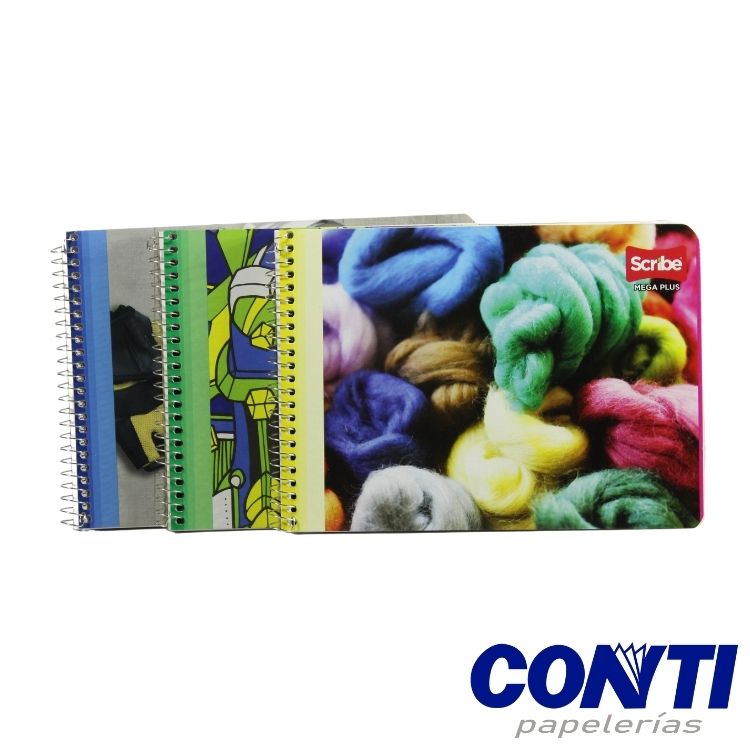 Cuaderno espiral Mega plus raya Scribe Italiano 100 hojas Multicolor W4530