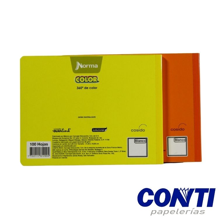 Cuaderno cosido Color 360 blanco Norma Italiano 100 hojas Multicolor 581299