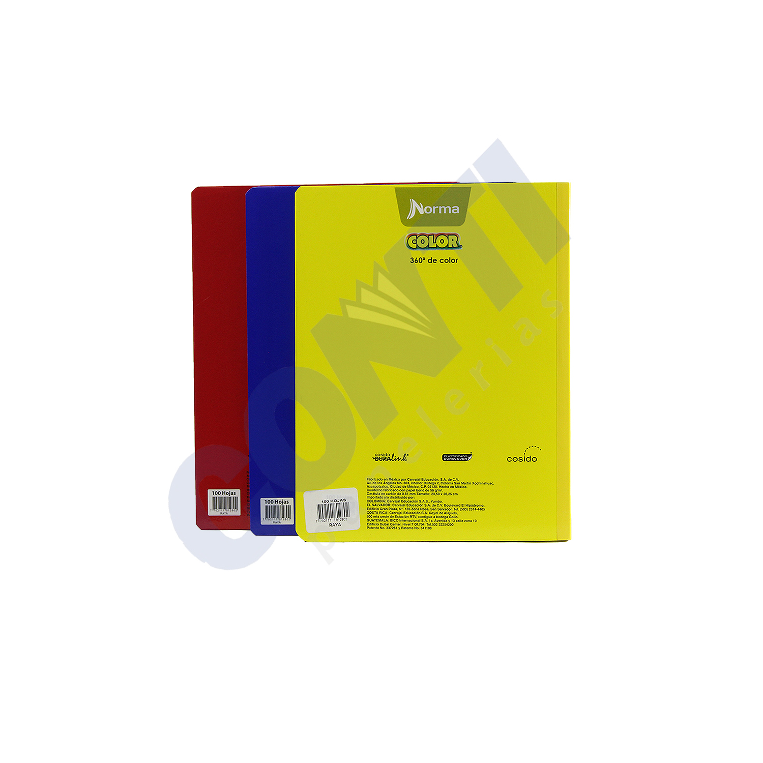 [3] Cuaderno cosido Color 360 raya Norma Profesional 100 Hojas Multicolor 581280