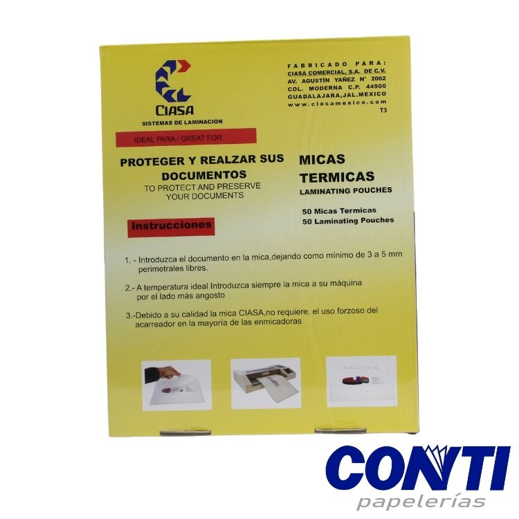 Mica térmica Ciasa Carta 229mmx292mm Transparente C/50 2029