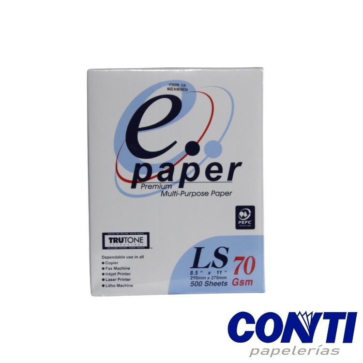 Papel bond Epaper Carta 70grs Blanco 500 Hojas