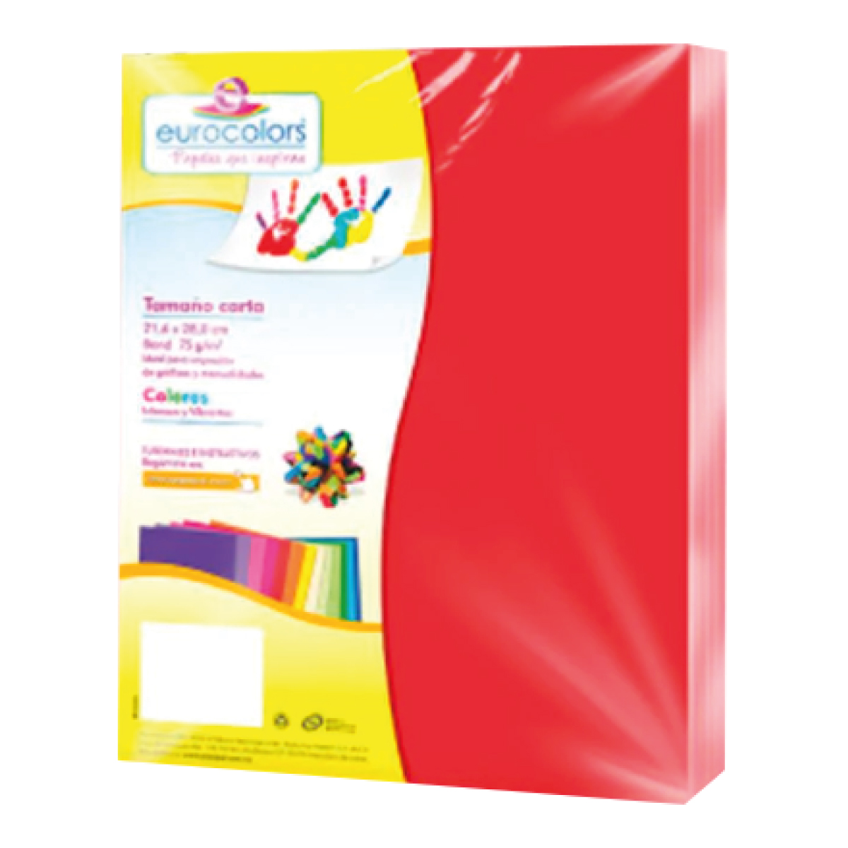 [4] Hojas de colores Eurocolors Carta Rojo C/100 EC0010