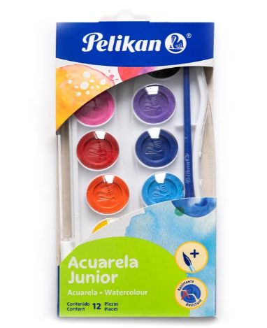 [3] Acuarela escolar Junior Pelikan 12 colores Multicolor