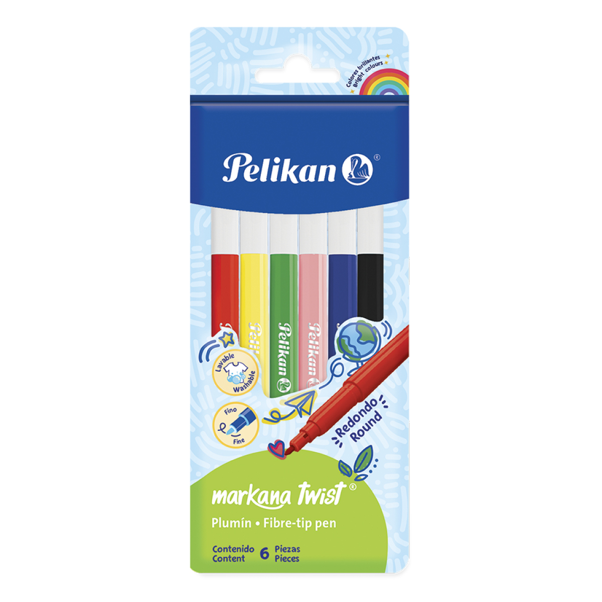 [3] Plumón punta fina Markana twist Pelikan Pasteles C/6