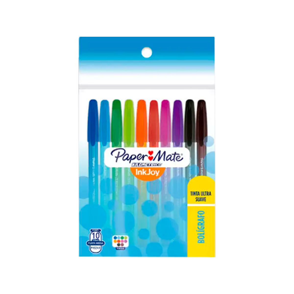[4] Bolígrafo punta media Kilometrico 100 Paper Mate 1 mm Multicolor C/10 La8235