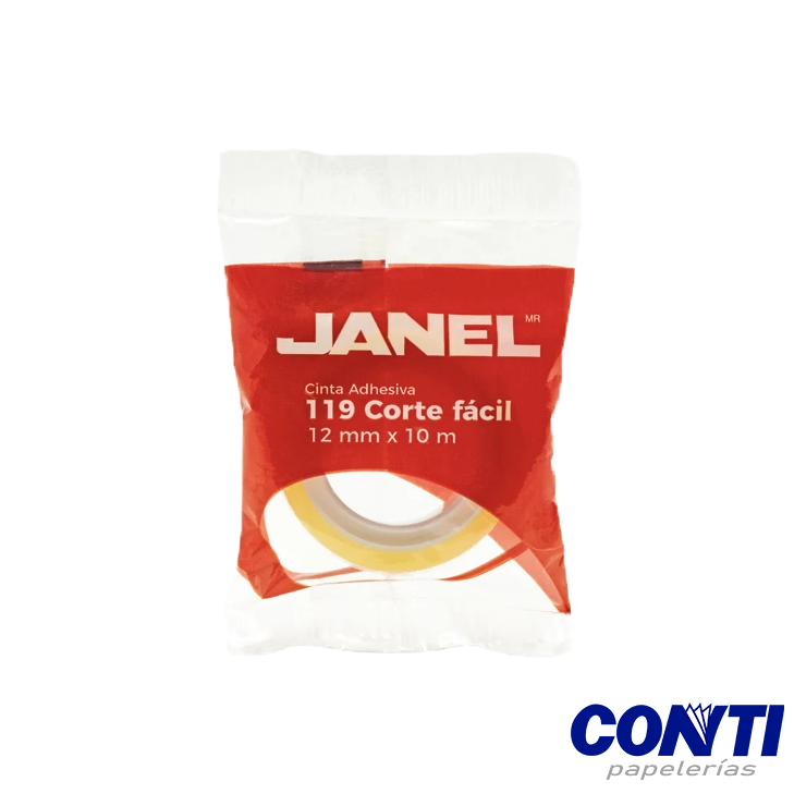 Cinta adhesiva Corte fácil Janel 12mmx10m Transparente 119