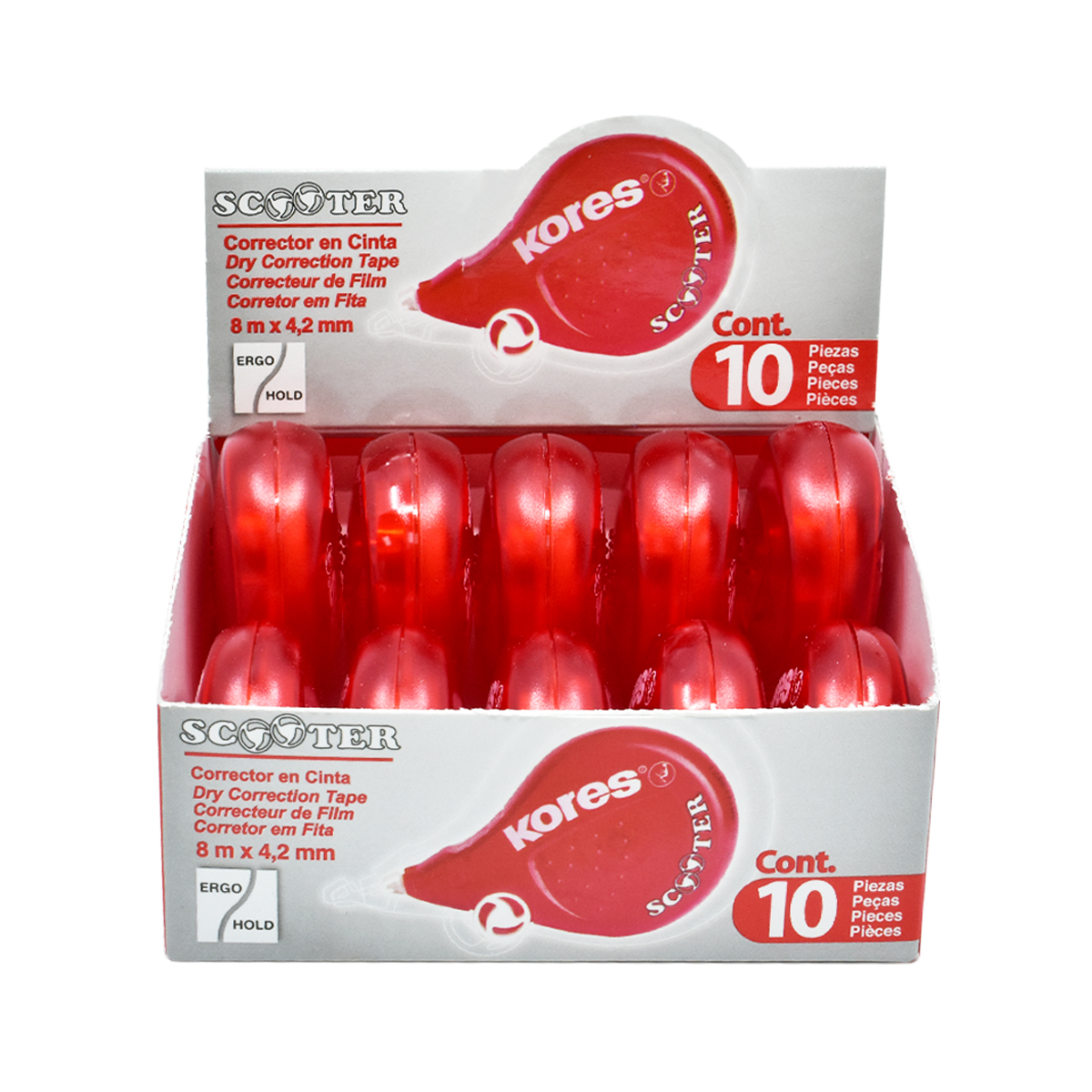 [5] Corrector cinta Scooter Kores 8mx4,2mm Blanco