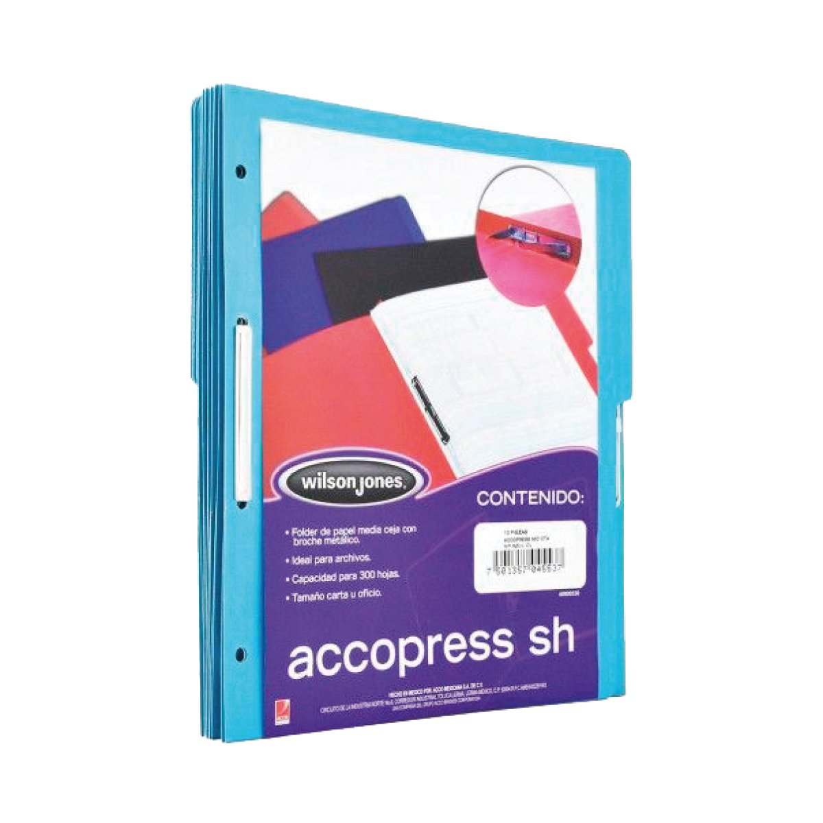 Carpeta broche Accopress Wilson Jones Oficio 300 hojas Azul claro P4564