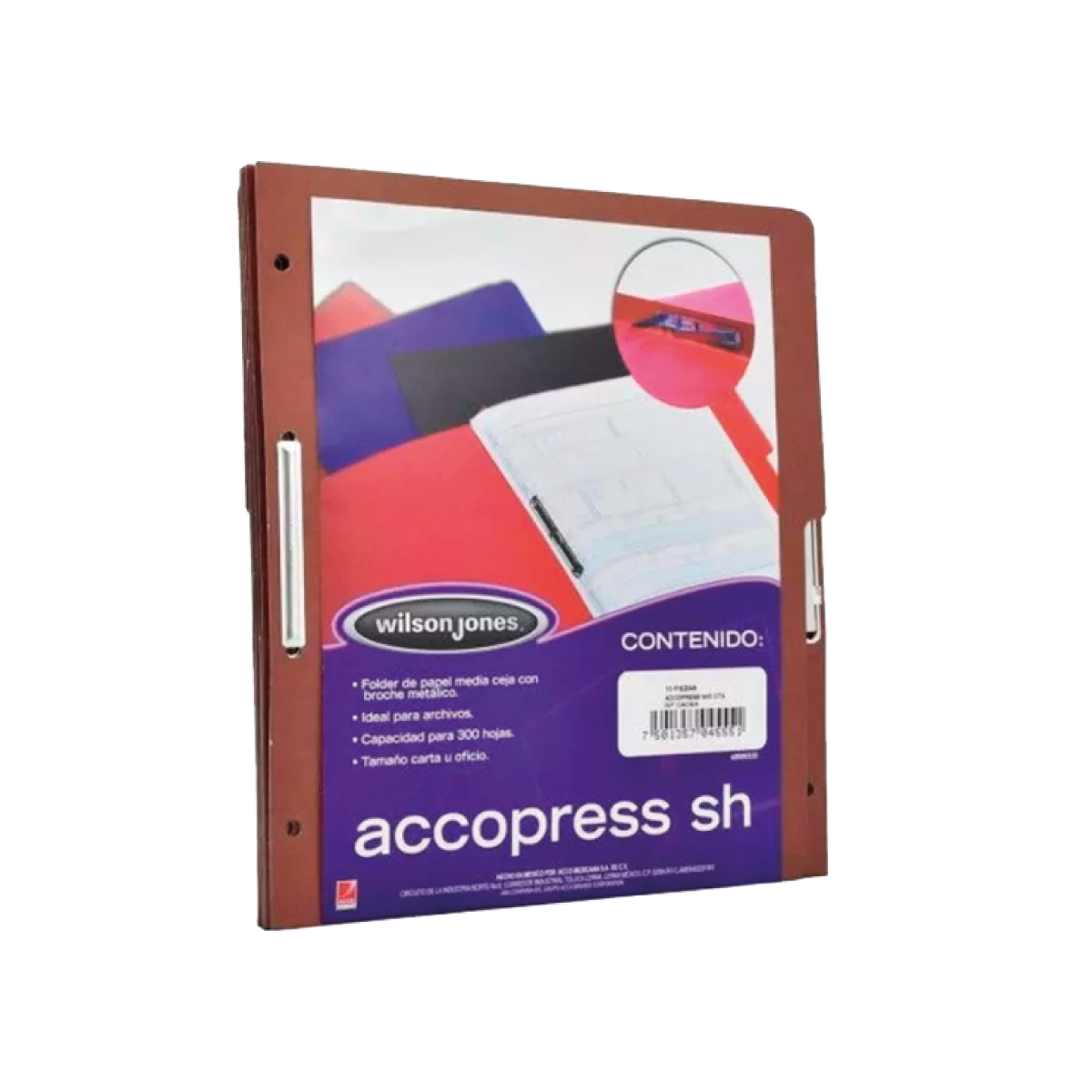 Carpeta broche Accopress Wilson Jones Oficio 300 hojas Caoba P4566