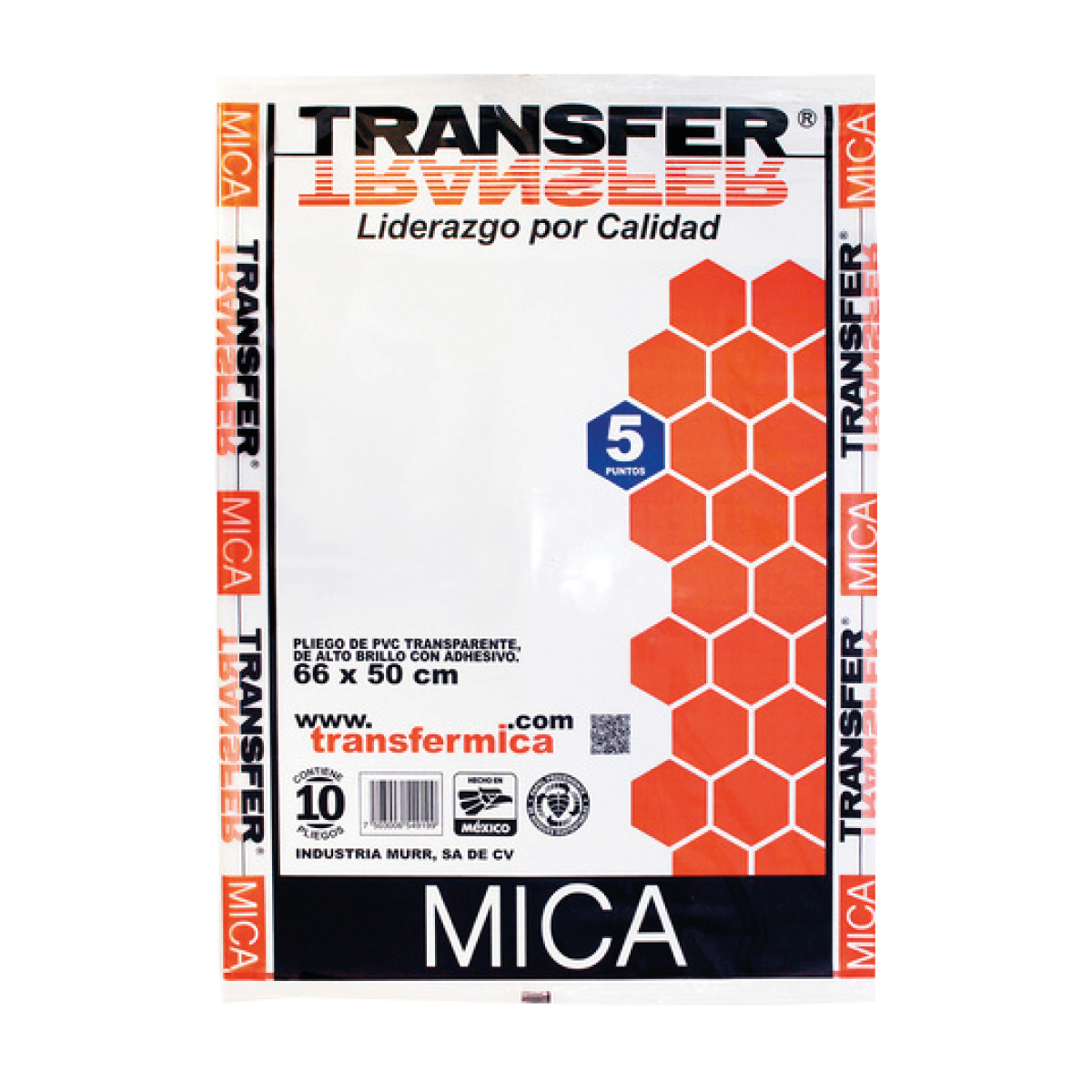 Mica adhesiva Transfer 50mx66cm Transparente
